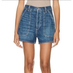 Citizen's of Humanity Button Fly Frances Cotton Denim Jean Mom Shorts Size 24
